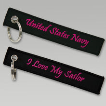 Load image into Gallery viewer, Navy I Love My Sailor Keychain