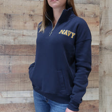 Load image into Gallery viewer, Navy Ladies Dakota Quarter Zip Pullover (Navy)