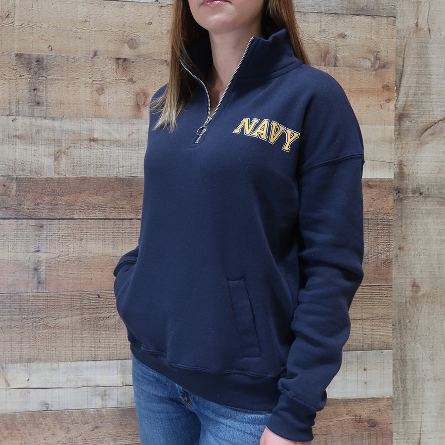 Navy Ladies Dakota Quarter Zip Pullover (Navy)