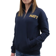 Load image into Gallery viewer, Navy Ladies Dakota Quarter Zip Pullover (Navy)