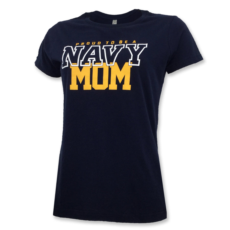 Navy Ladies Proud Mom T-Shirt (Navy)