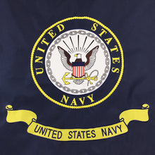 Load image into Gallery viewer, Navy Logo 2 Sided Embroidered Flag (3&#39;X5&#39;)