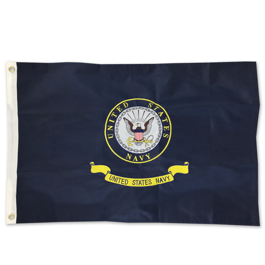 Navy Logo 2 Sided Embroidered Flag (2'X3')