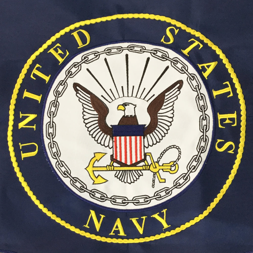 Navy Logo 2 Sided Embroidered Flag (2'X3')