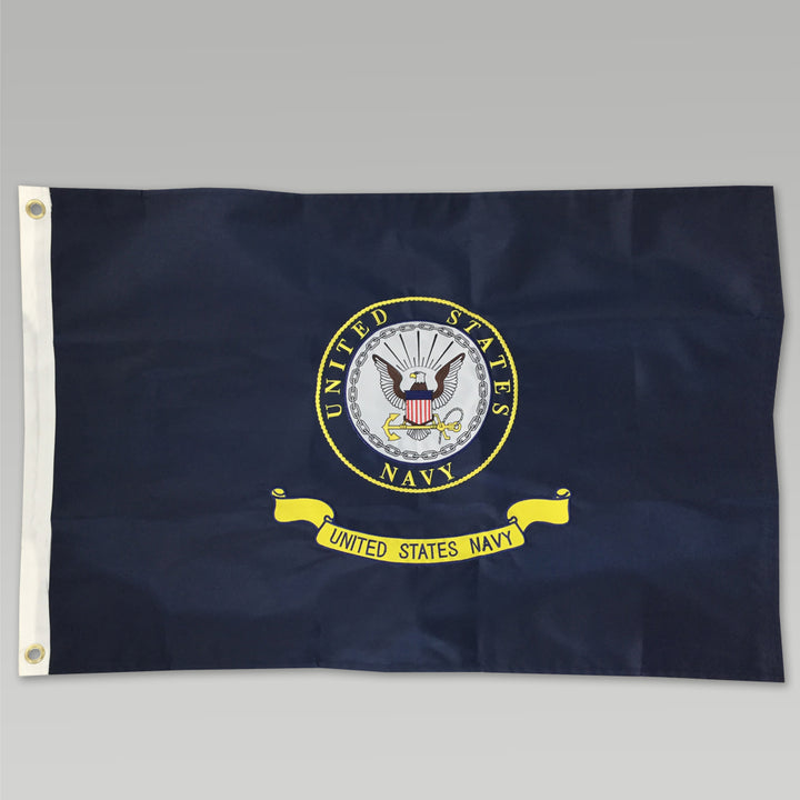 Navy Logo 2 Sided Embroidered Flag (2'X3')