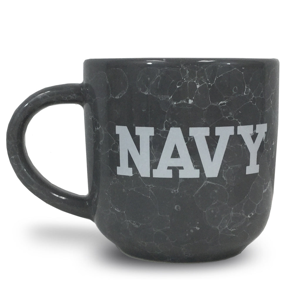 Navy Marbled 17 oz Mug (Grey)