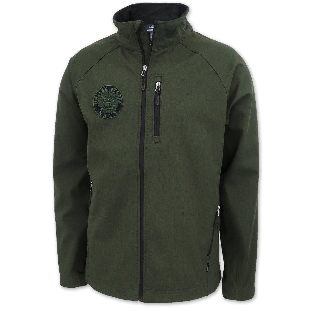 Navy Matrix Soft Shell Jacket (Heather Green)