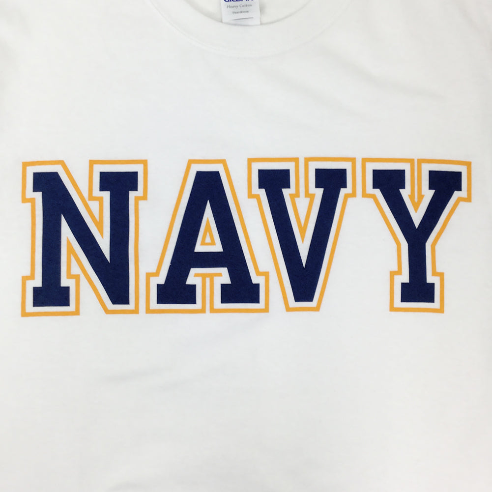 Navy Bold Core Longsleeve T (White)