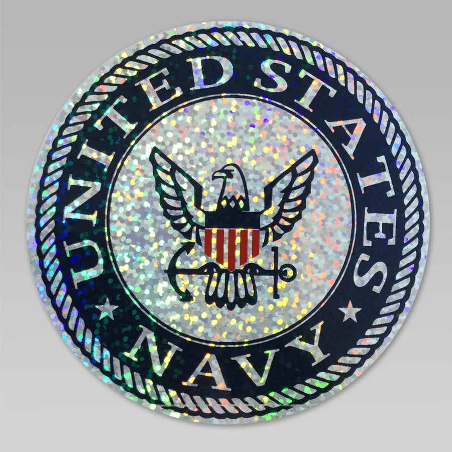 Navy Holographic Logo Decal