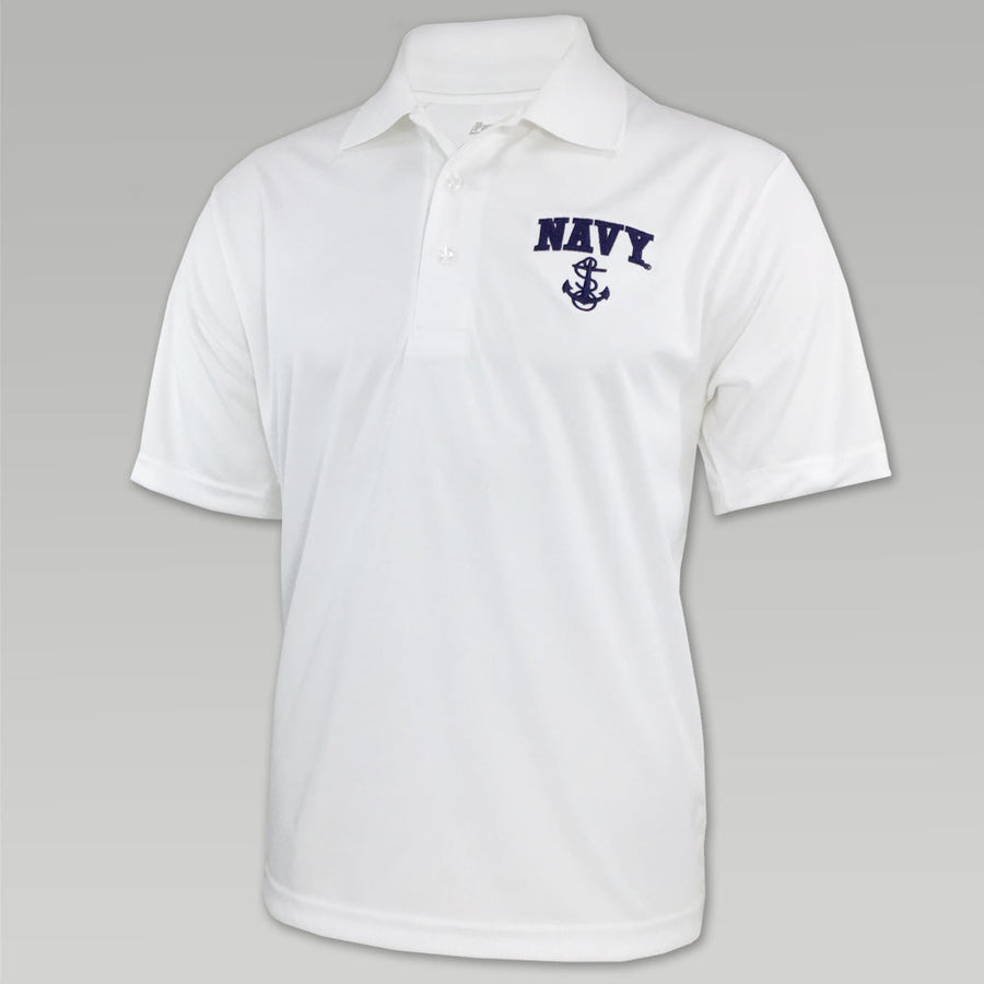 NAVY PERFORMANCE POLO (WHITE)