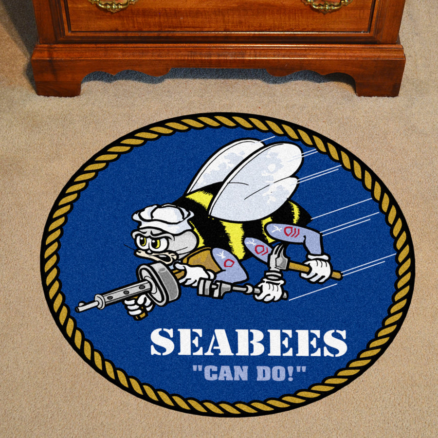 Navy Seabeees Round Area Rug (44" Round)