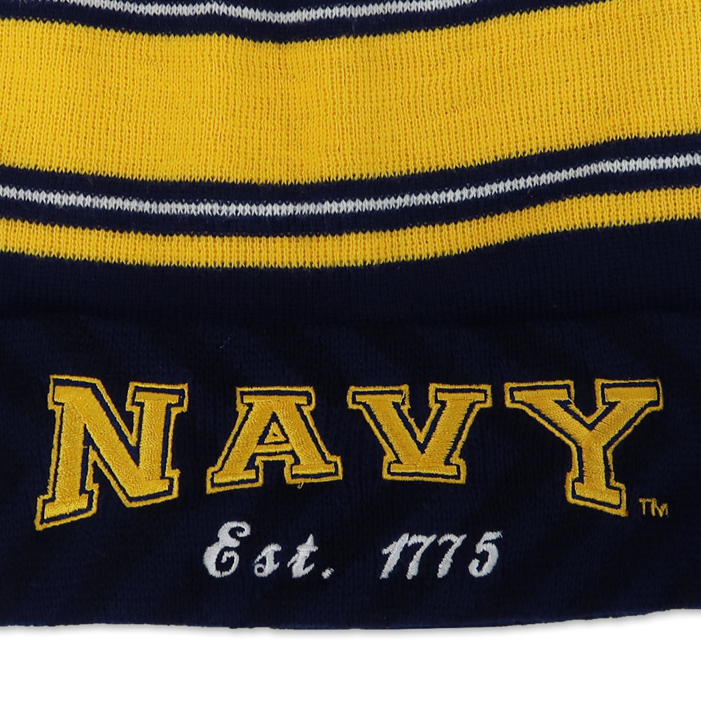 Navy Striped Watch Cap (Navy)