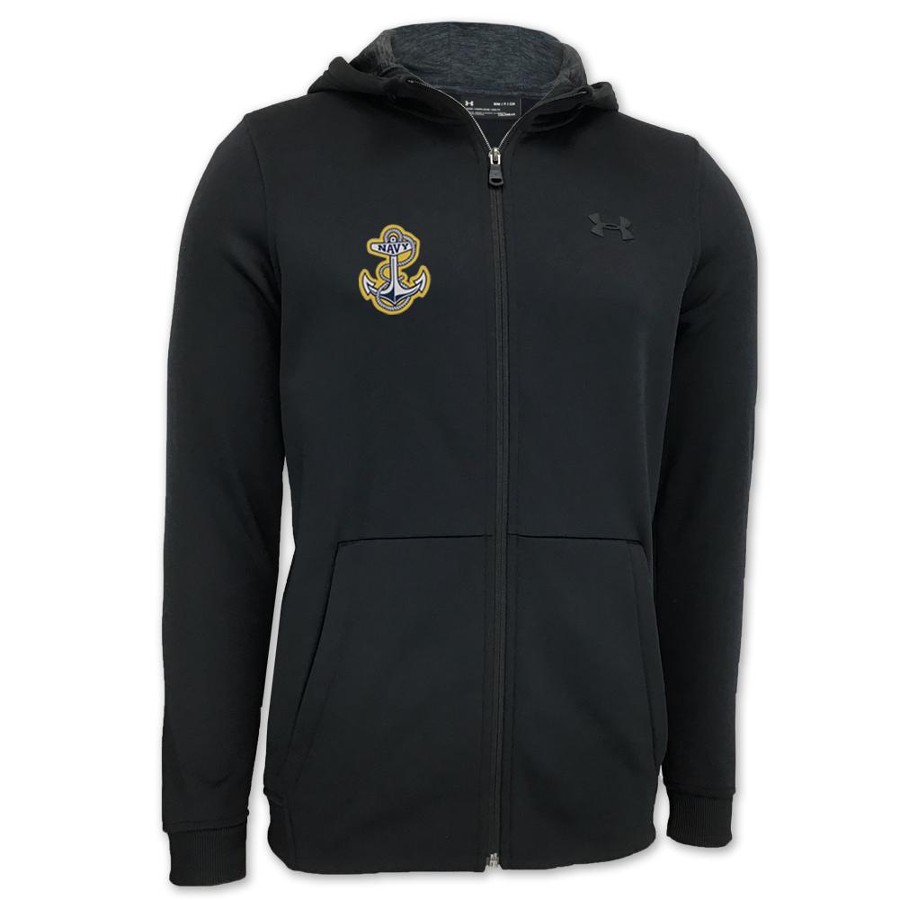 Navy UA Armour Full Zip Hd B