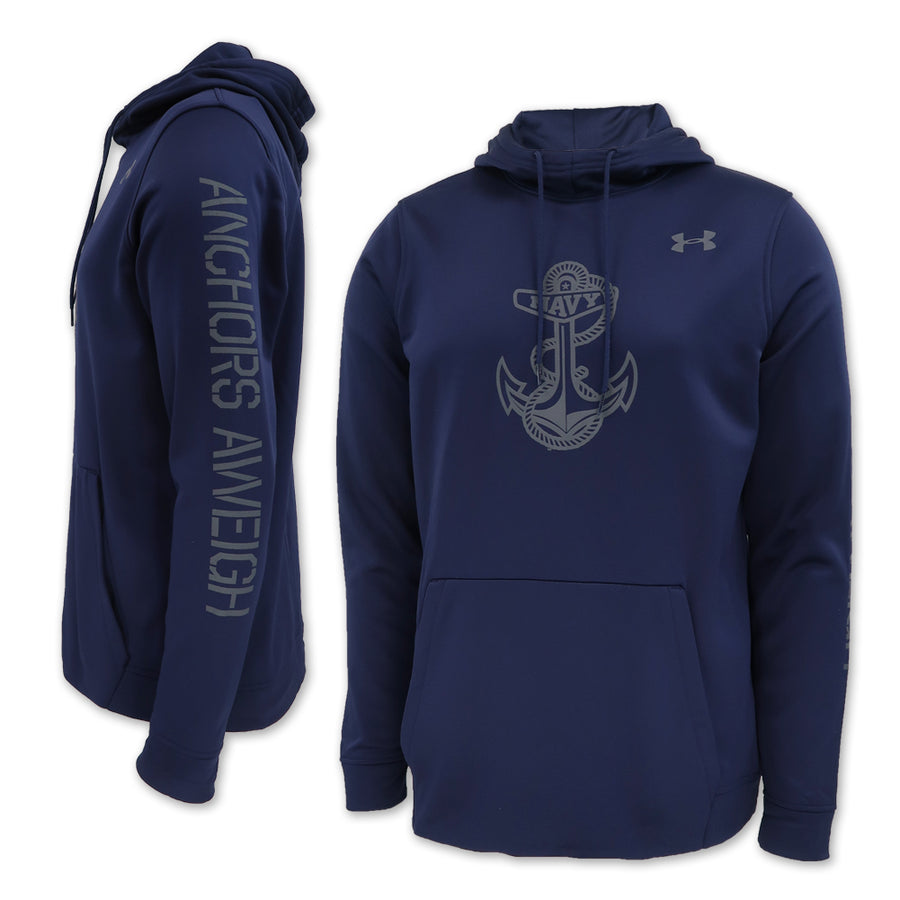 Navy Under Armour Anchors Aweigh Armour Fleece Hood (Navy)