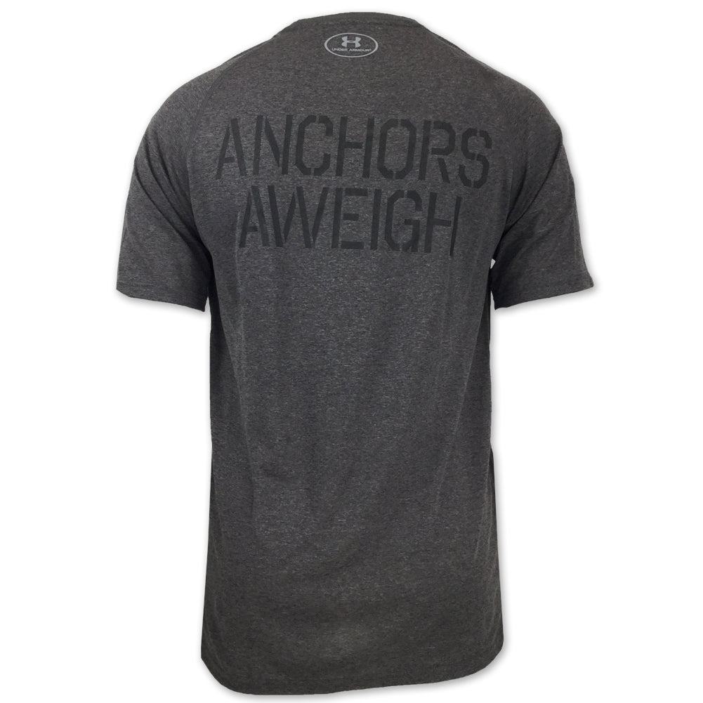 Navy Under Armour Anchors Aweigh Tech T-Shirt (Charcoal)