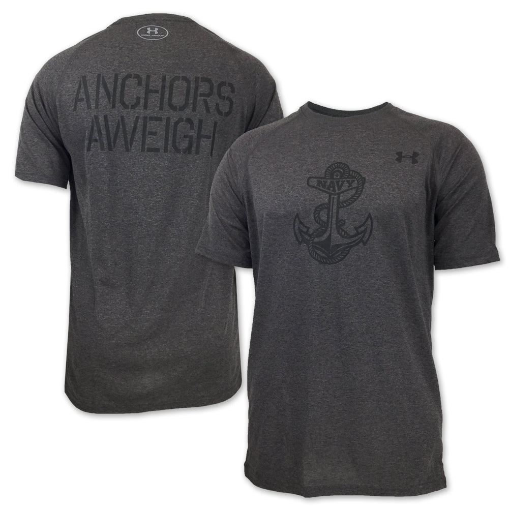 Navy Under Armour Anchors Aweigh Tech T-Shirt (Charcoal)