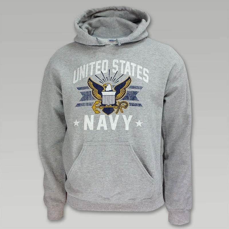 Vintage Men's Hoodie - Navy - L