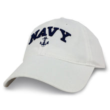 Load image into Gallery viewer, Navy Womens Anchor Hat (White)