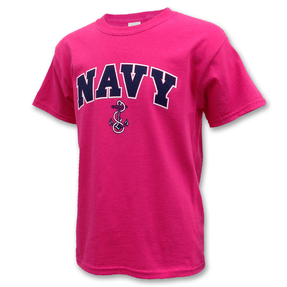 Navy Youth Arch Anchor T (Pink)