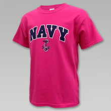 Load image into Gallery viewer, Navy Youth Arch Anchor T (Pink)