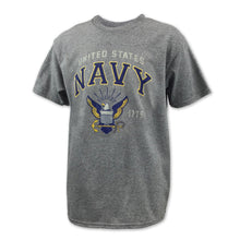 Load image into Gallery viewer, Navy Youth Eagle Est. 1775 T-Shirt (Grey)