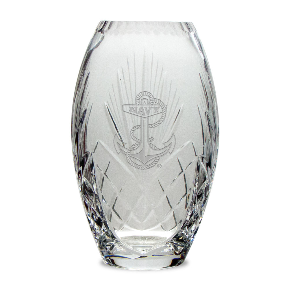 Navy Anchor Full Leaded Crystal Vase*