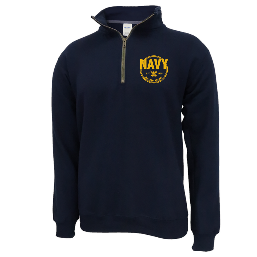 Navy Retired Left Chest 1/4 Zip