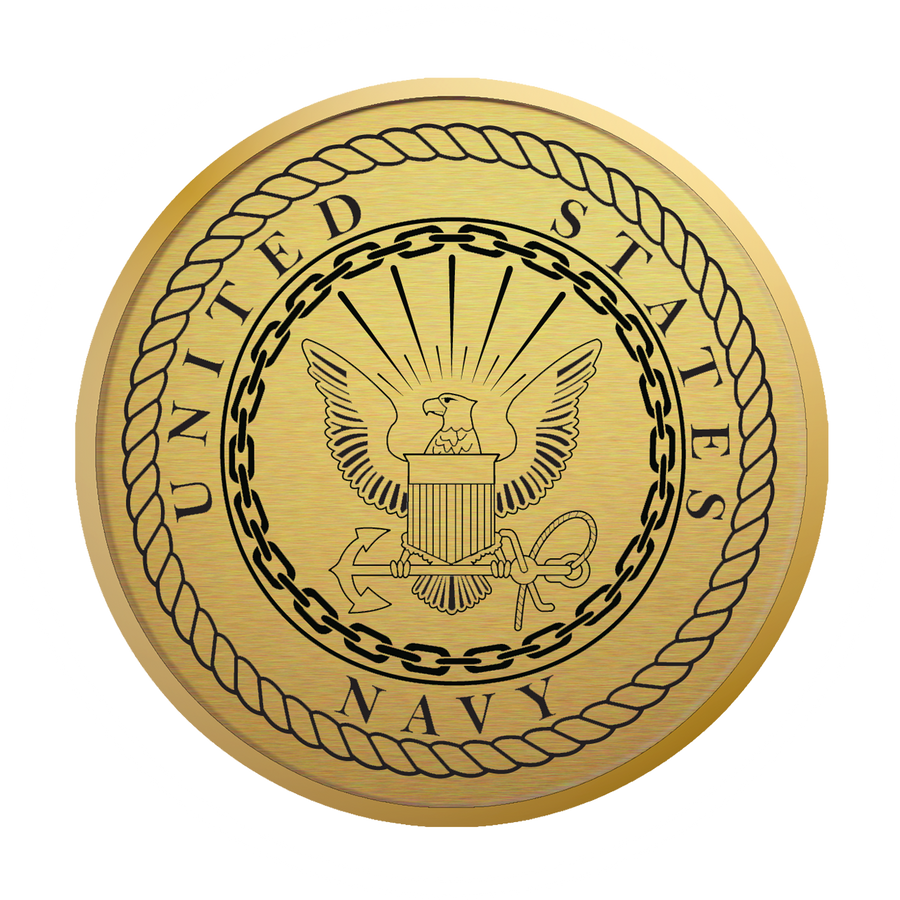 U.S. Navy Gold Engraved Certificate Frame (Vertical)