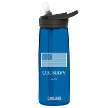 Load image into Gallery viewer, U.S. Navy American Flag Camelbak Water Bottle (Blue)