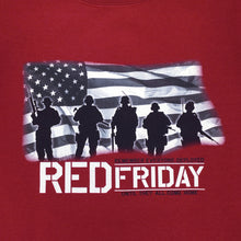 Load image into Gallery viewer, RED Friday USA Flag Crewneck (Cardinal)