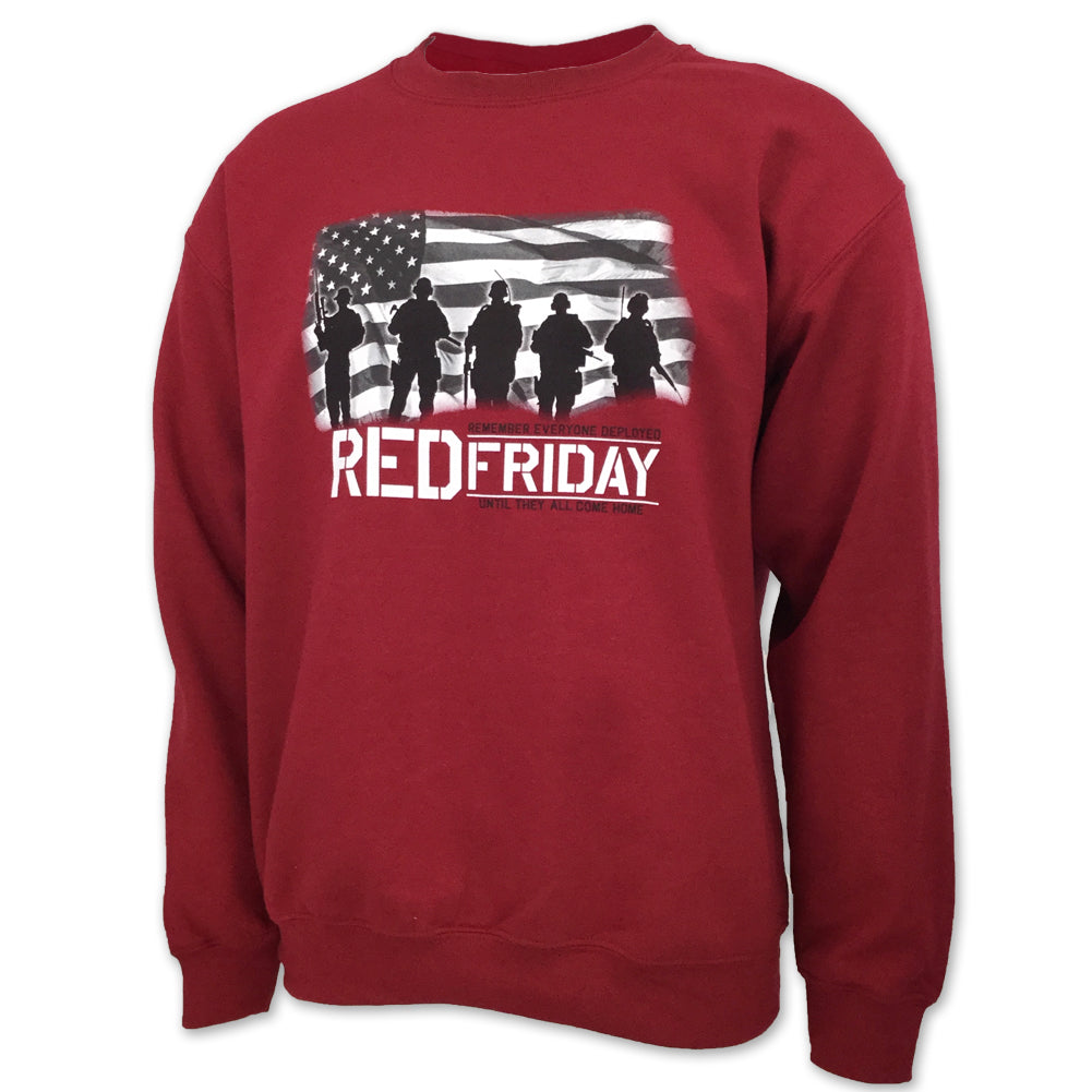 RED Friday USA Flag Crewneck (Cardinal)
