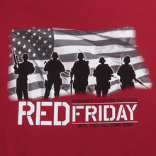 Load image into Gallery viewer, RED Friday USA Flag Long Sleeve T-Shirt (Cardinal)