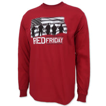 Load image into Gallery viewer, RED Friday USA Flag Long Sleeve T-Shirt (Cardinal)