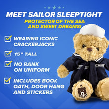 Load image into Gallery viewer, Sailor Sleeptight Navy Bear &amp; Storybook