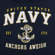 Load image into Gallery viewer, US Navy Anchors Aweigh Hoodie (Navy)