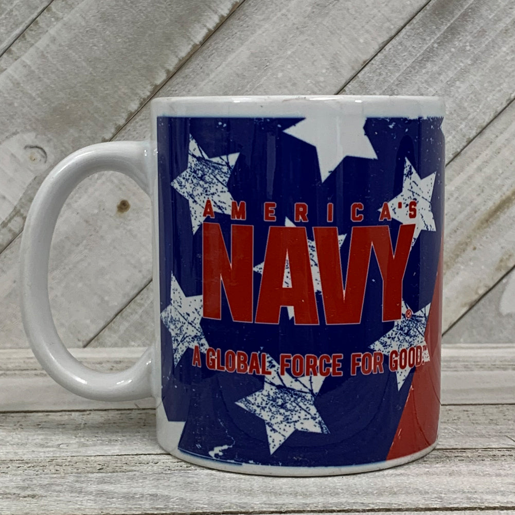 UNITED STATES NAVY DISTRESSED CERAMIC MUG