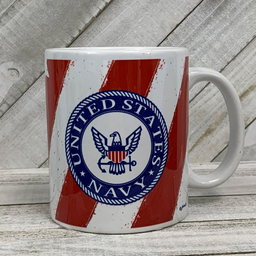 UNITED STATES NAVY DISTRESSED CERAMIC MUG 1