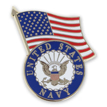 Load image into Gallery viewer, United States Navy Seal/USA Flag Lapel Pin
