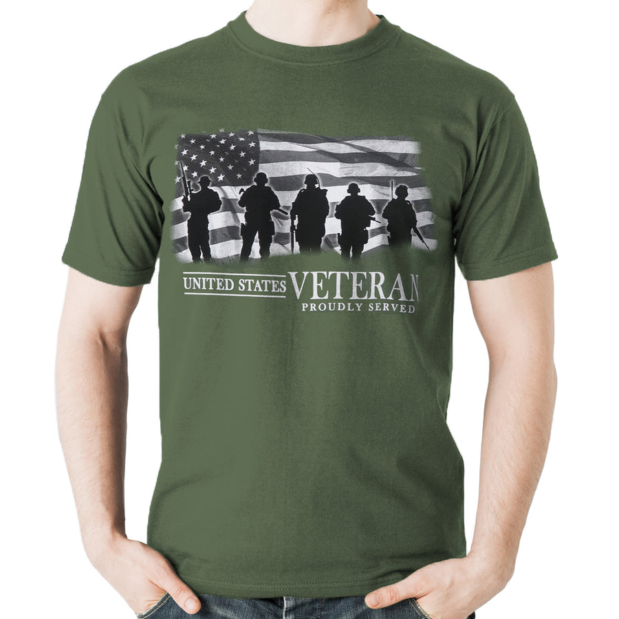 United States Veteran Proudly Served T-Shirt (OD Green)