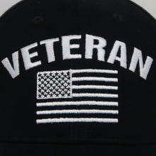 Load image into Gallery viewer, Veteran Flag Hat (Black)